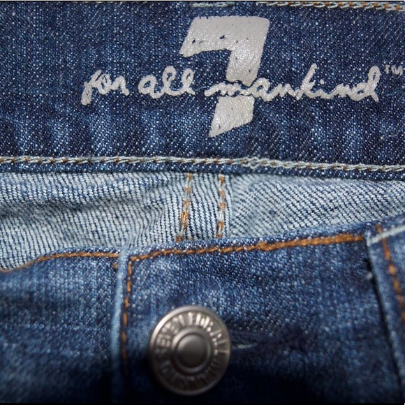 7 For All Mankind Crystal Blue Jeans - Picture 7 of 8